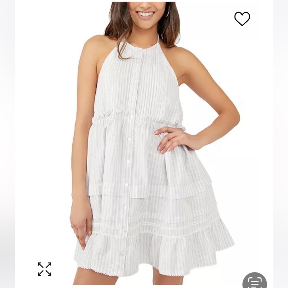 122. Free People Desert Days Striped Mini Dress in Ivory Combo